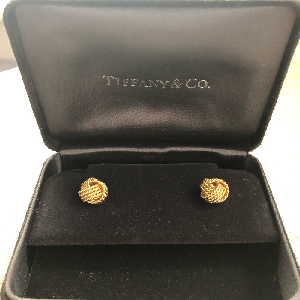 Tiffany & Co. Twisted Gold Earrings in original box